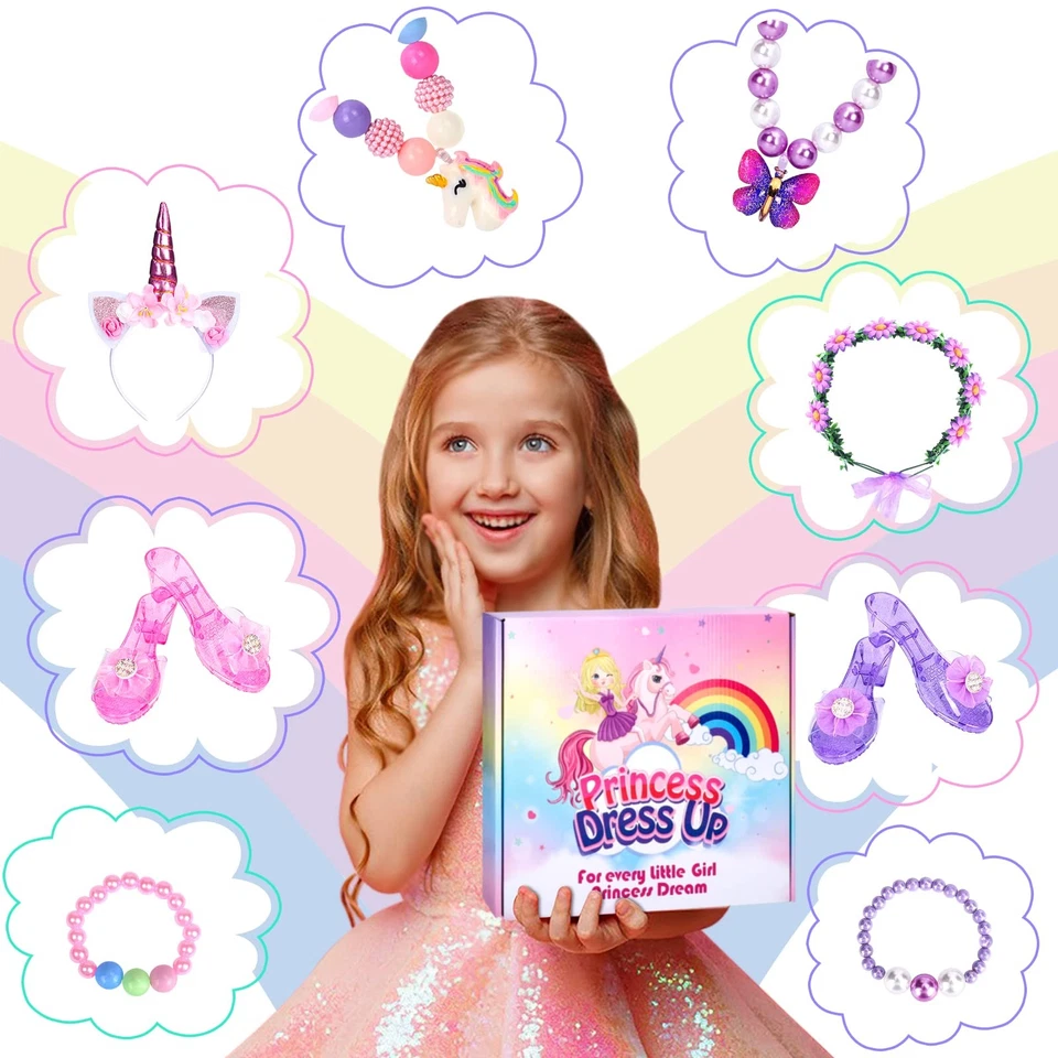 Kit de Disfraz de Hada Unicornio y Flor - Regalo de Vestir para Niños Pequeños 3-8 Foto 3 de 4