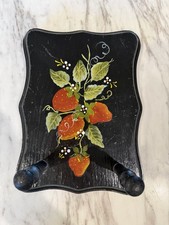 Vtg Hand Painted Strawberry Wooden Wall Rack ...