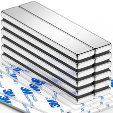 12-Pack Strong Bar Magnets with Double-Sided Adhesive Powerful Rare Earth Magnet