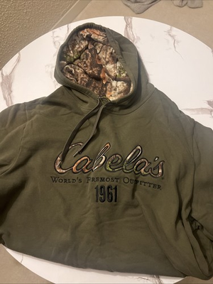 #ad Vintage Cabela#x27;s Moss Camo Hoodie. Men#x27;s XL Tall $40.00