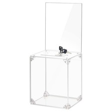 Spendenbox mit Schildhalter transparent Spendenbox mit Schloss abschlie&szlig;bar