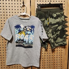 Garanimals ROAR Dinosaurs Boys Outfit 2 Pieces Set Shirt and Pull On Shorts 7