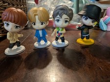 McDonald's BTS Mini Figure Toys Lot of 4 w/ Stands 2019 McDonald's Premium