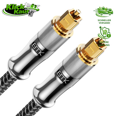 EMK Optisches Kabel Toslink 5M Vergoldeter Stecker Audio Signalübertragung