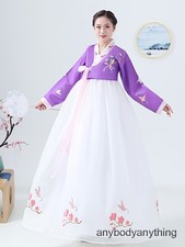 Korean Costume Traditional Embroidered Court Hanbok Costume Stage Dance Cosplay