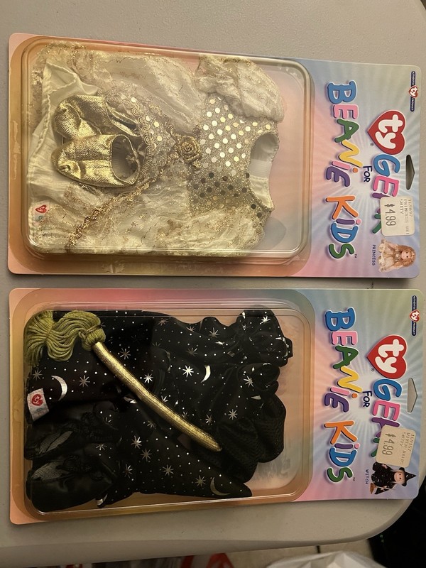 Ty Gear for Beanie Kids Lot of 2 Princess And Witch Outfits 2000