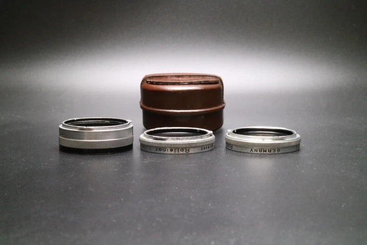 🎦👀 Vintage Rollei Bakelite Case & Rolleinar 1 Rolleiparkell 1 Three lens JAPAN - Image 2 of 4