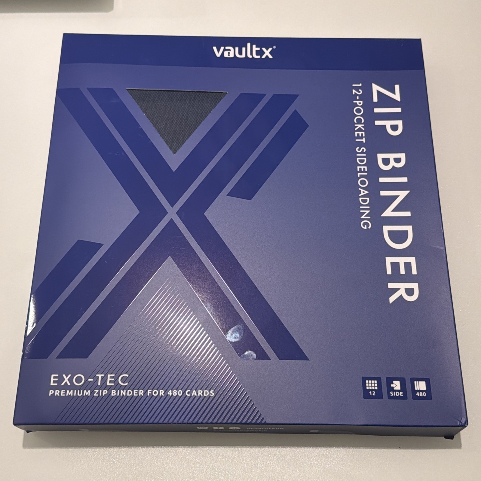 Zip Binder 12 Pocket Trading Card Album Folder 480 Side Vault X Premium EXo Blue