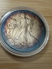 Bullseye toned U.S. Mint American Eagle 2010 1 oz Silver Coin .999
