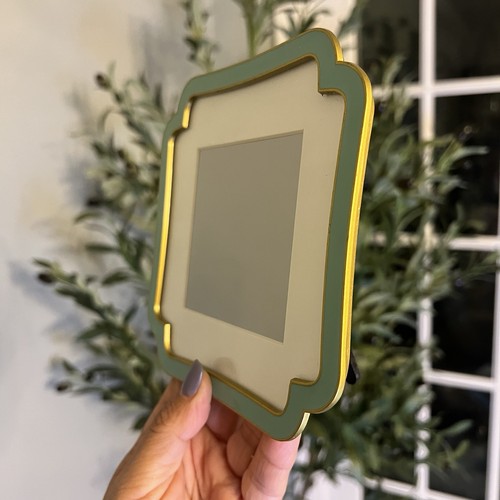 Scalloped Edge Design Mint Green Photo Frame with Gold Trim 3X3 Z Gallerie - Picture 17 of 18