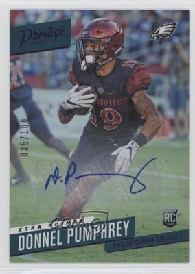 2017 Prestige Xtra Points Purple Signatures Donnel Pumphrey Rookie Auto RC 3j2