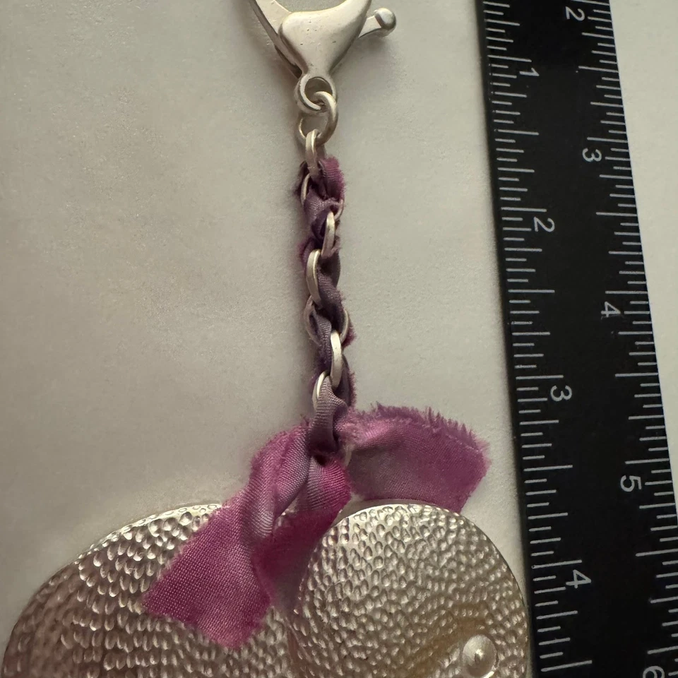 银色大象小饰品包夹钱包配件紫色丝带独特 — 第 4/4 张图片