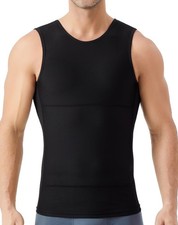 Mens Compression Shirt Slimming Body Shaper Vest Tank Top with Tummy Control ...