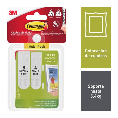 Command Assorted Refill Strips – 16 Clear Adhesive Strips (8 Small, 4 Medium, 4 Large) For Damage-Free Hanging