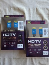 2Pcs Premium Braided 4K HDMI Cable 6FT High Speed 2160p 60Hz HDR 3D Gold Plated
