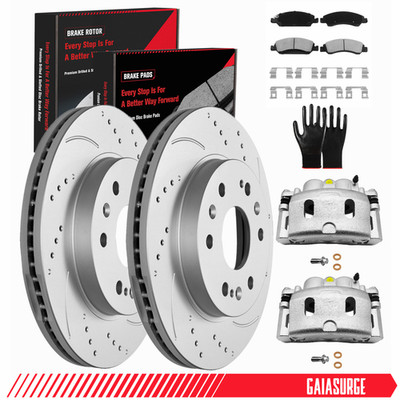 Front Disc Rotors Brake Calipers Brake Pads for Silverado Sierra Yukon XL 1500
