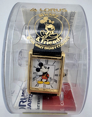 Vintage Disney Mickey Mouse Lorus Womens Tank Watch V515-5928 NEW Battery w/Box