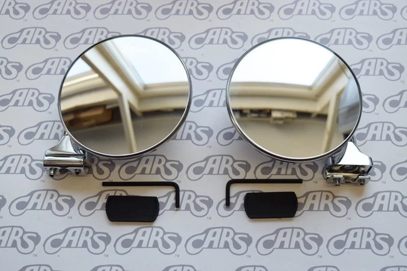 Peep Mirrors Pair | 4'' | CONVEX w/ Hardware | Rat Rod & Hot Rod