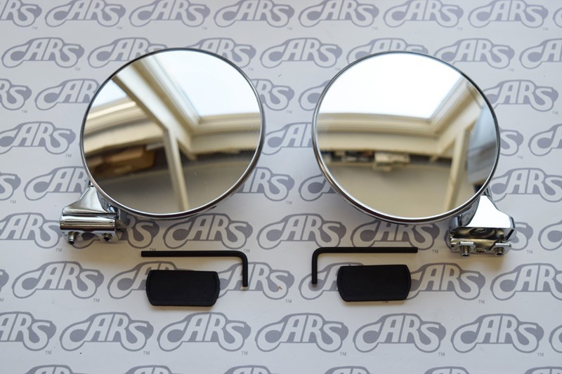 Peep Mirrors Pair | 4'' | CONVEX w/ Hardware | Rat Rod & Hot Rod