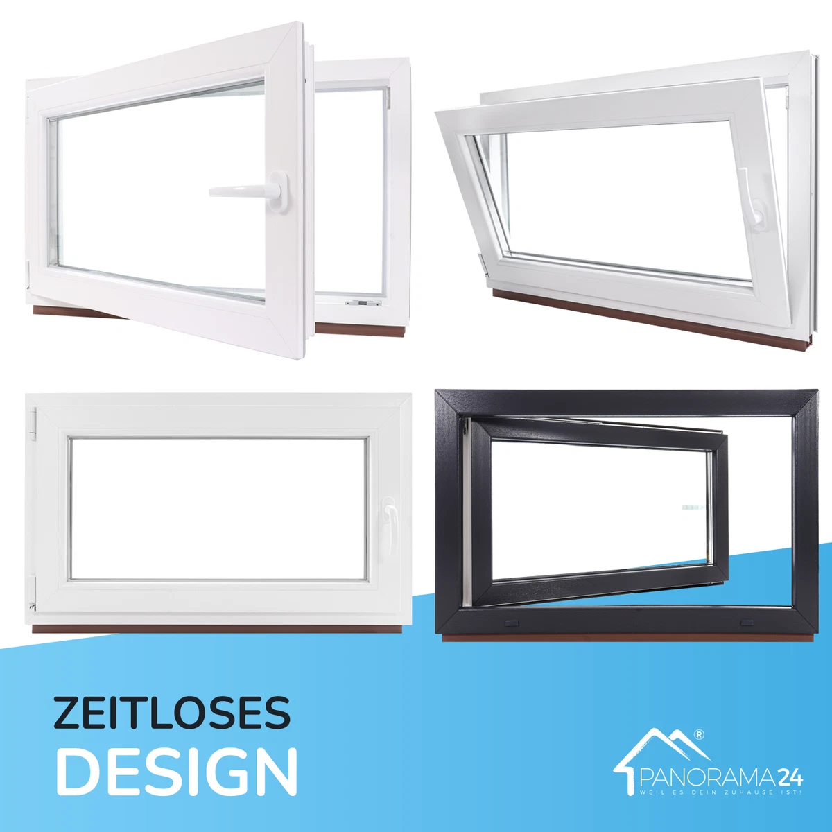 Ventana de sótano ventana de plástico antracita 2-3 compartimentos vidrio entrega rápida