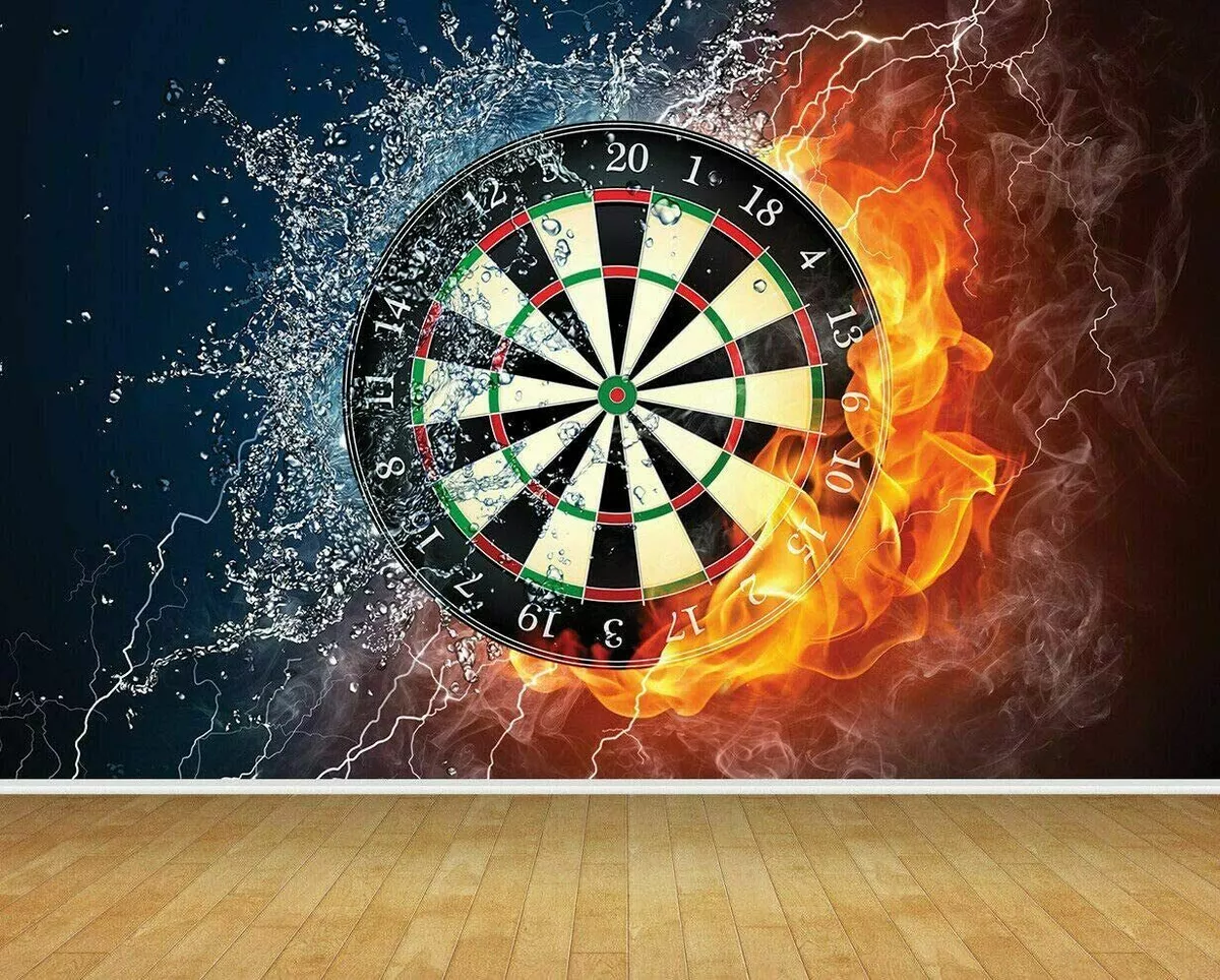 Darts Dart Board Wall Art Wall Mural Wallpaper fit with standard paste