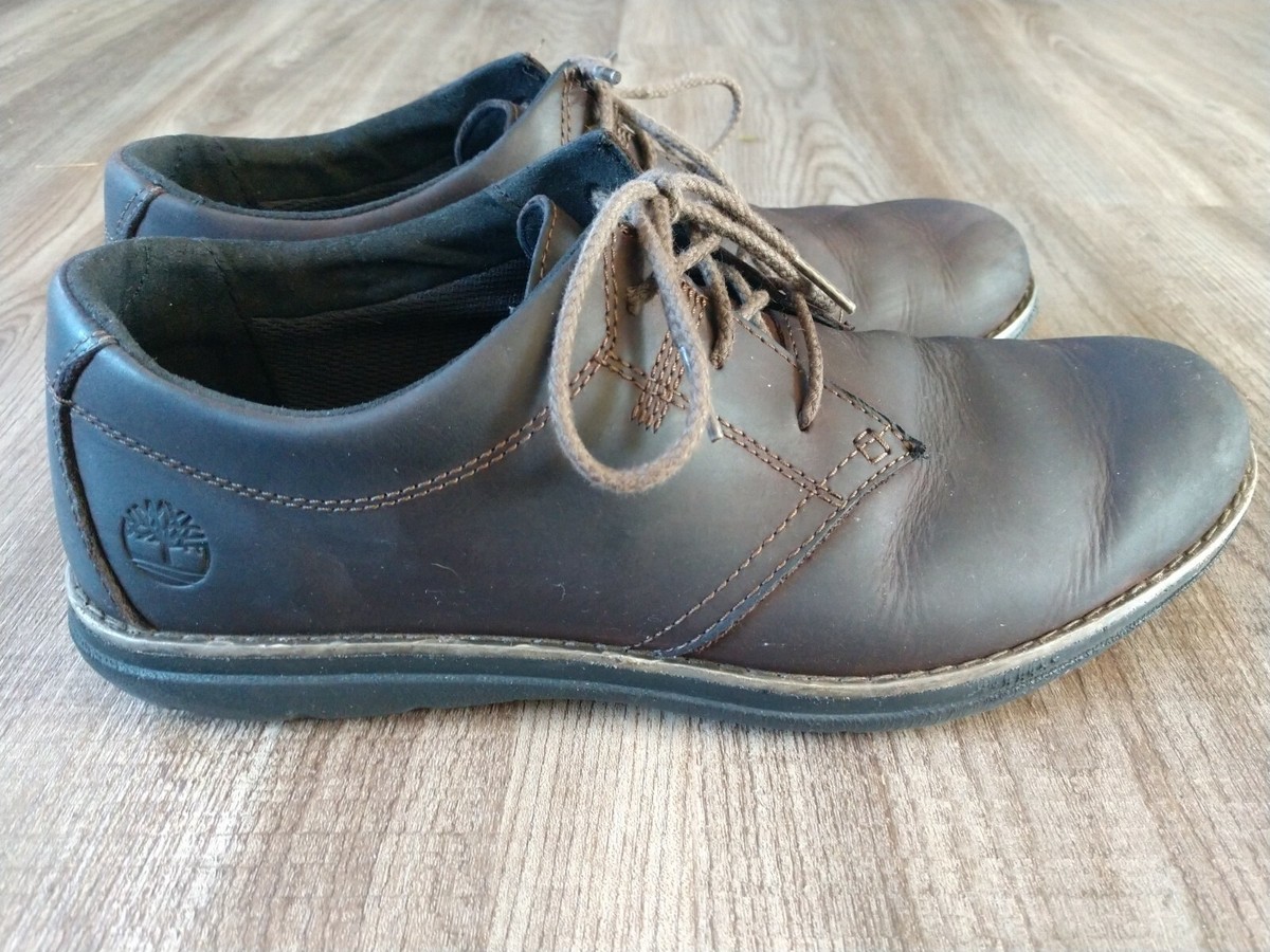 Timberland A14F4 Dark Brown Nubuck Leather Gripstick Oxfords  display picture 1