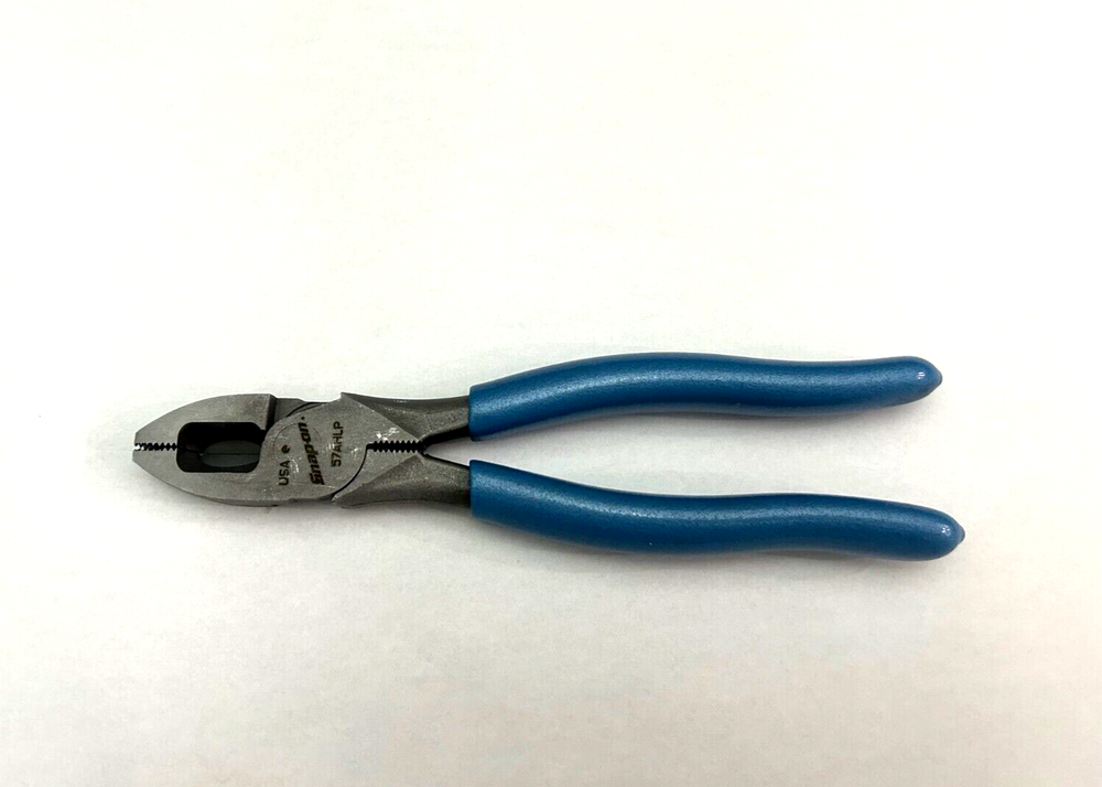 Snap-on 57AHLPPB 7-Inch Pearl Blue Soft Grip Lineman Pliers USA Made