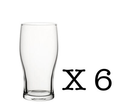 Utopia Tulip Beer Pint Glass 570ml (20oz) Fully Toughened x 6 Shock Resistant.