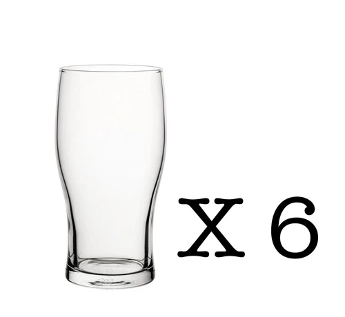 Utopia Tulip Beer Pint Glass 570ml (20oz) Fully Toughened x 6 Shock Resistant.