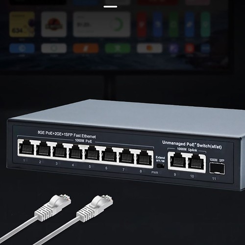 10 Port PoE Switch with 2 Gigabit Uplink Port 120W Power Support IEEE802.3af/at - Picture 4 of 11
