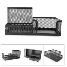Mesh Style Desk Organizer Desktop Office Pen Pencil Holder Storage Metal Black