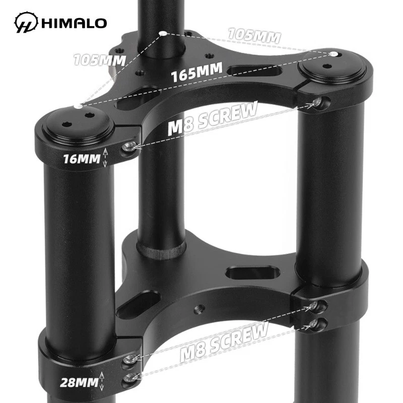 12*4.0" Dual Brake Suspension Inverted Fork QR Mountain Bike Oil Spring Fat Fork - Image 2 of 4