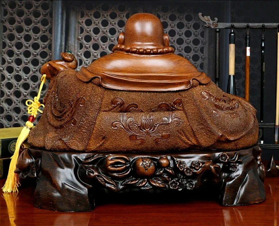 Feng Shui chino oro de la suerte feliz Buda estatua riqueza hogar/oficina decoración regalo Foto 4 de 4