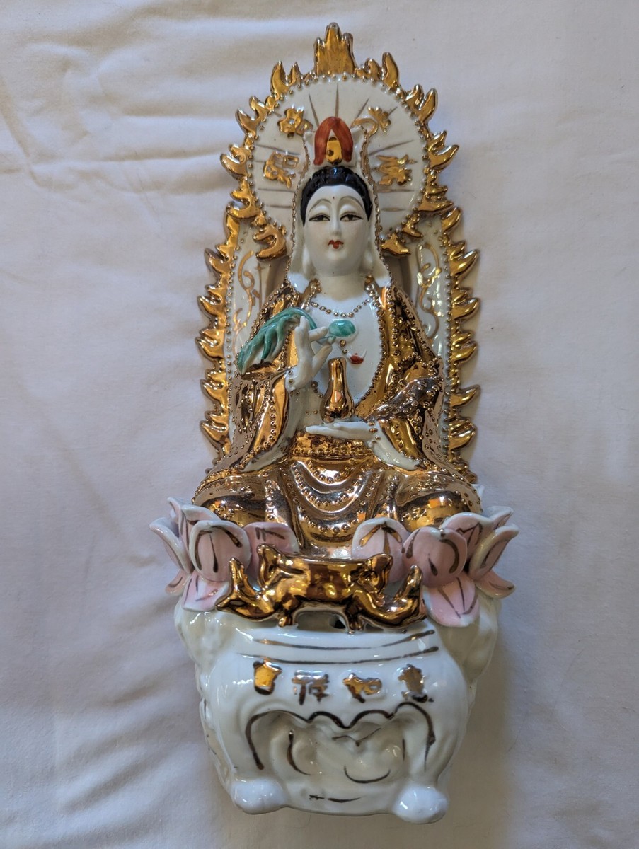 Kwan Yin Guan Yin Quanyin Asian Porcelain Incense Burner