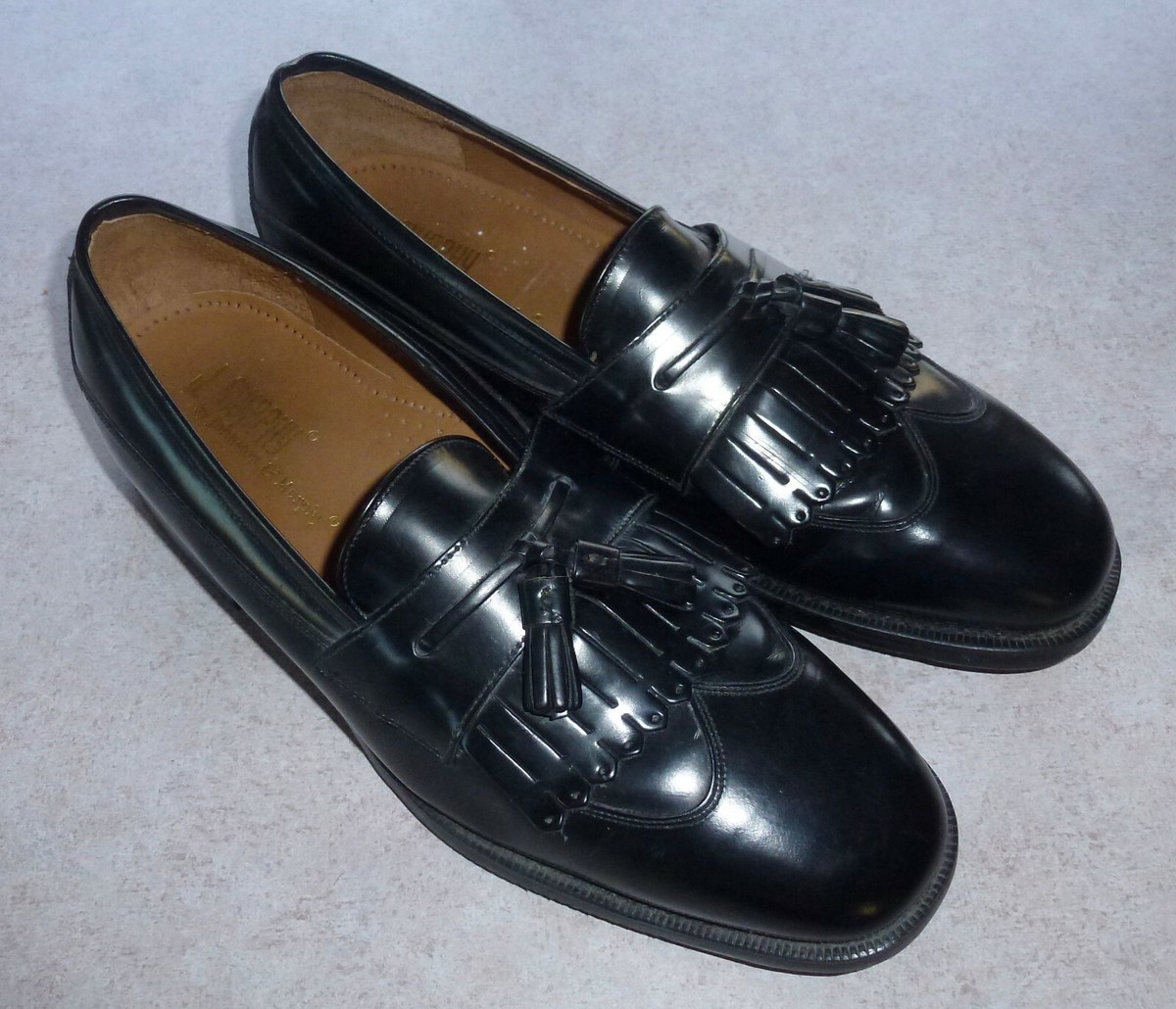 Johnston & Murphy Black Tassel Loafers Johnston & Murphy Made In Italy Black Leather Tassel Loafers main image 4