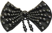 Burlesque Pin Up Bow Pearls Schleifen Headpiece Rockabilly - Schwarz