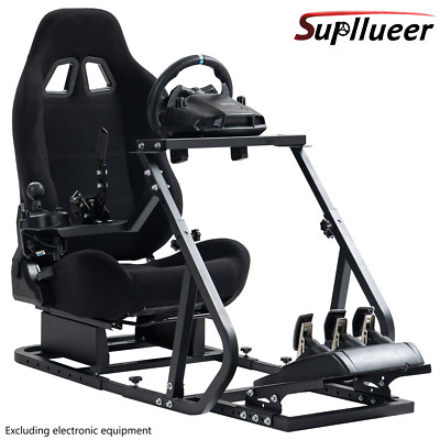 Supllueer Racing Sim Cockpit Stand Adjustable with Seat Fit Logitech G29 G923