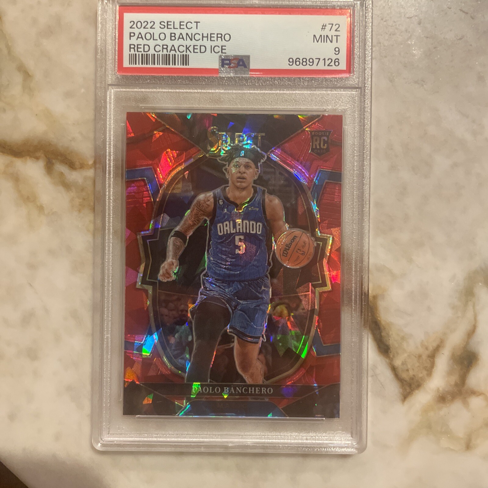2022-23 Panini Select Red Cracked Ice Paolo Banchero Rookie RC #72 PSA 9 Magic🔥