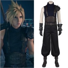 Final Fantasy VII Remake Cloud Strife Suit Cosplay Costume Blue Version Handmade