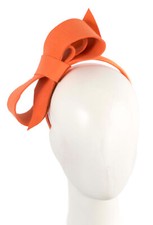 Orange felt bow autumn  winter racing fascinator Max Alexander 100 AU Seller