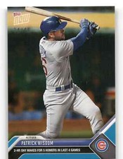 🟦 PATRICK WISDOM Two Home Run Day 2023 Topps Now #138 BLUE 24/49 Parallel Cubs