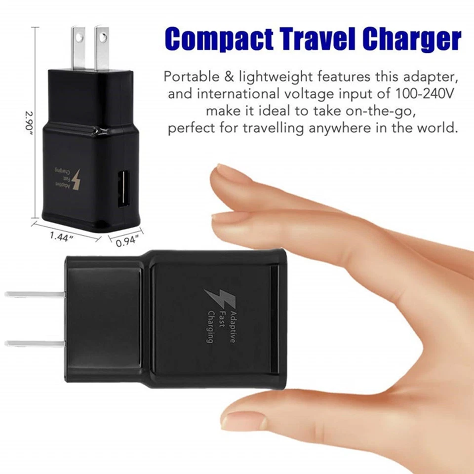 Adaptive Fast Charging Wall Plug Charger For Samsung iPhone Galaxy S10 Note 8 - Image 2 of 2