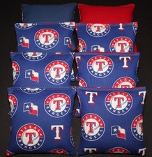 8 CORNHOLE BEAN BAGS made w TEXAS Rangers MLB Fabric ACA Reg Bags