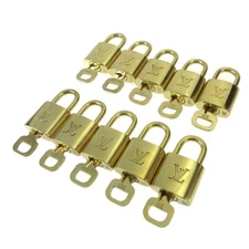 Louis Vuitton Padlock & Key Bag Accessories Charm 10 Piece Set Gold 20625