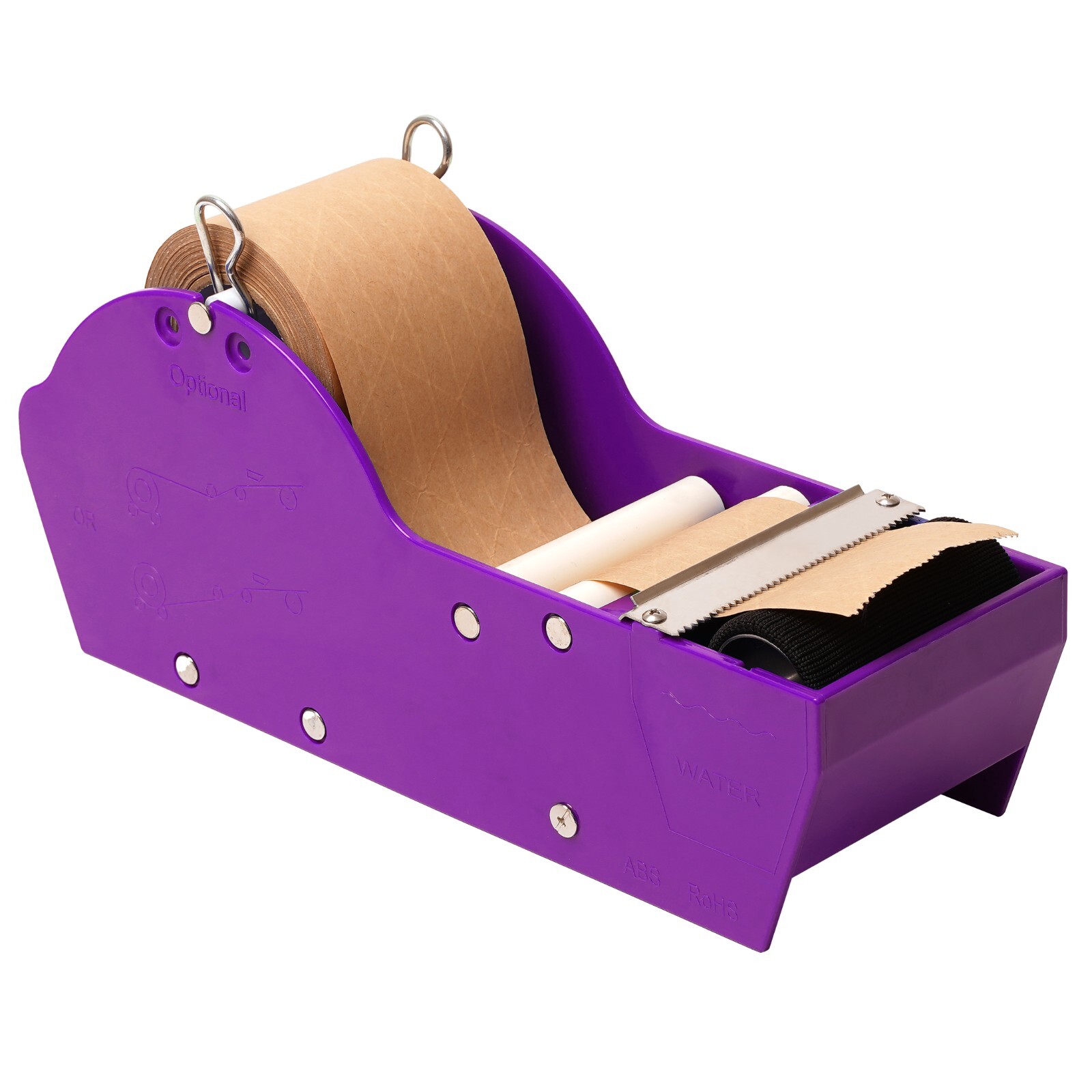 Water Activated Gummed Kraft Tape Dispenser with Reinforced Tape