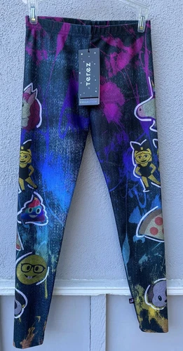 $52 NWT Terez Crystal Emoji Limited Edition  Girls Leggings Large 14