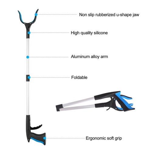 32 Inch Extra Long Grabber Reacher with Rotating Jaw Mobility Aid Reaching Tool - Picture 9 of 18