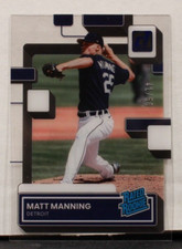 2022 Panini Chronicles Matt Manning RC Clearly Donruss Blue Parallel /50