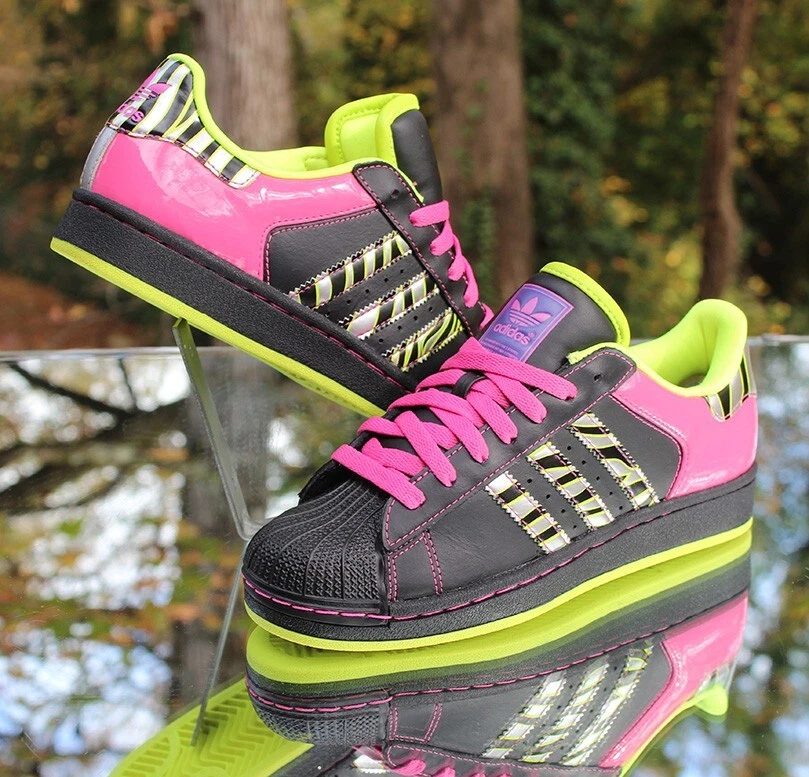 Adidas Superstar II Zebra 2009 para mujer 6,5 negro rosa neón personalizado G06328 Foto 2 de 4