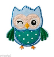 ♥AufbüGler♥BüGelmotiv♥Applikation Patch♥Eule Blau ♥AufnäHer ♥Neu♥♥